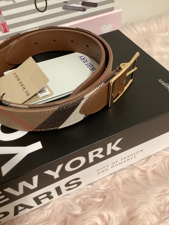 Authentic Burberry Nova Check Brown Red Belt Size 80 main image 5